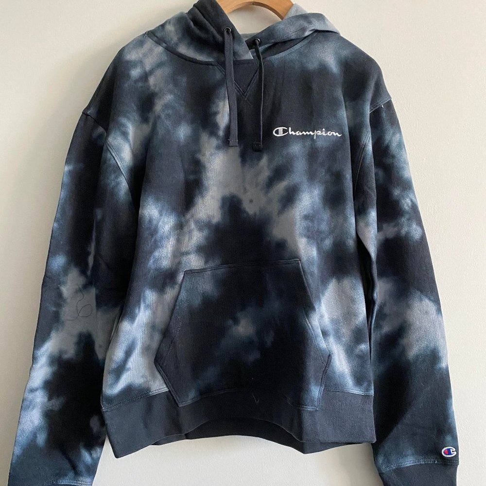 Champion French Terry Hoodie Script Logo Tie Dye